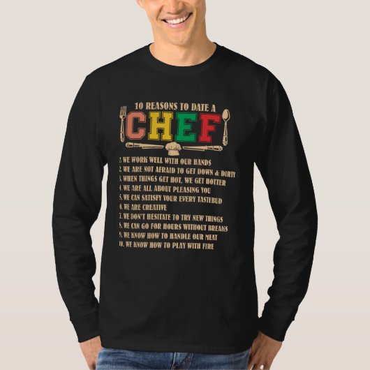 10 Reasons To Date A Chef  Chief Cook Retro Culina Tシャツ (正面)