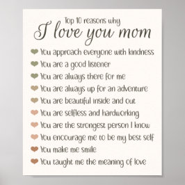 10 Reasons Why I Love You Mom Mother's Day Gift ポスター