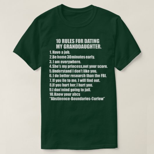 10 Rules Dating My Granddaughter Tee Overprotectiv Tシャツ (デザイン正面)