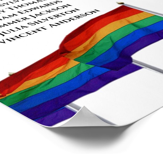 10 Table Gay Pride Wedding Rainbow Seating Chart ポスター (角)