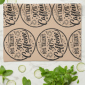 10% Talent 90% Caffeine キッチンタオル (折り畳み)