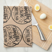 10% Talent 90% Caffeine キッチンタオル (四つ折り)