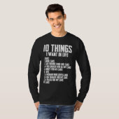 10 Things I Want in Life Car Car Enthusiast Tシャツ (正面フル)