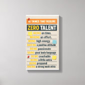 10 Things That Require Zero Talent キャンバスプリント (正面)