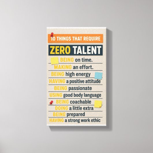 10 Things That Require Zero Talent キャンバスプリント (正面)