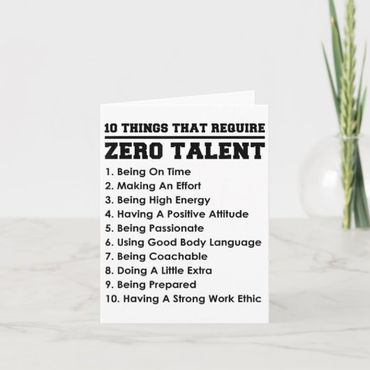 10 Things That Require Zero Talent Motivational  カード (正面)