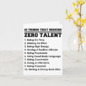 10 Things That Require Zero Talent Motivational  カード (黄色い花)