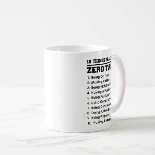 10 Things That Require Zero Talent Motivational  コーヒーマグカップ (正面右)