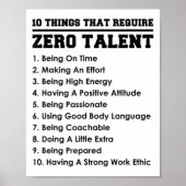 10 Things That Require Zero Talent Motivational  ポスター (正面)