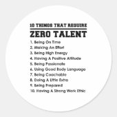 10 Things That Require Zero Talent Motivational  ラウンドシール (正面)