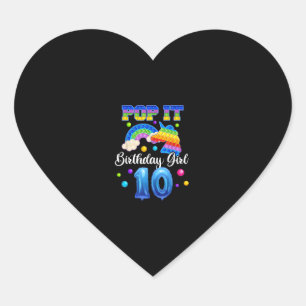 10 Unicorn誕生日シャツガールズポップ・アートの10th B ハートシール