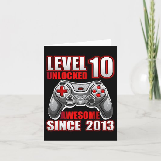 10 Unlocked 素晴らし 2013ビデオゲーム10誕生日 カード (正面)