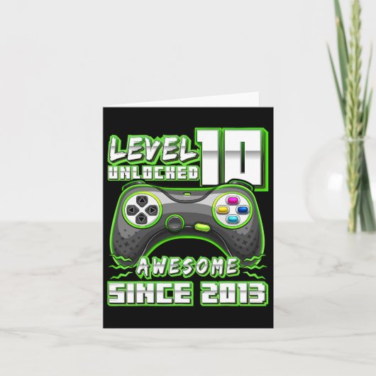 10 Unlocked 素晴らし 2013ビデオゲーム10誕生日 カード (正面)