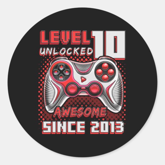 10 Unlocked 素晴らし 2013ビデオゲーム10誕生日 ラウンドシール (正面)