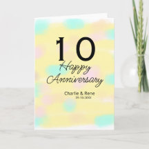 10 wedding anniversary yellow pastel name retro bo