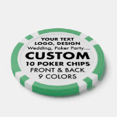 10 xカスタムトランプのポーカーパーソナライズされたチップ ポーカーチップ (シングル)