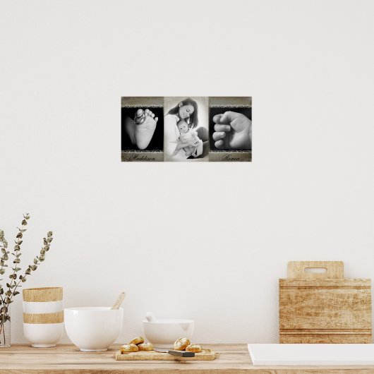 10"x20" 3スロットファミリーコラージュモンタージュアンティーク ポスター (キッチン)