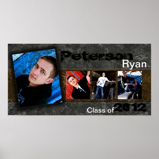 10"x20" 4スロットSENIOR Collage Montage Inked ポスター (正面)