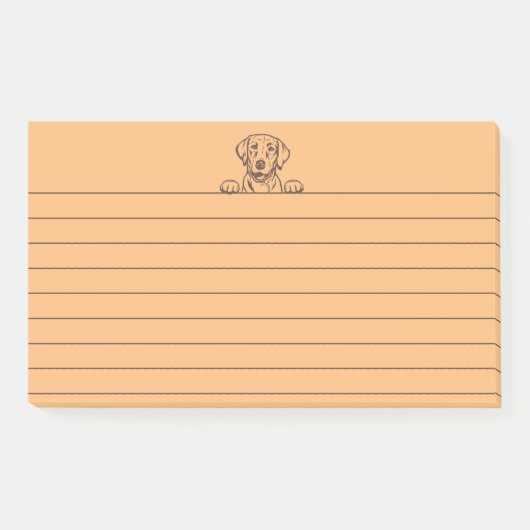 10"x6"チョコレートラボOrange Lined Post-It Notes ポストイット (正面)