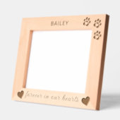 10"x8"ペット記念犬キャットポーズハートエッチング レーザー彫刻フレーム (左)