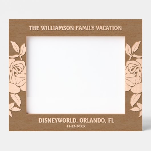 10"x8"家族休暇イベント日名場所 レーザー彫刻フレーム (正面)