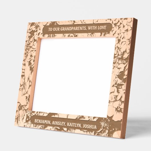 10"x8"愛する祖父母のためのフローラ縁ど レーザー彫刻フレーム (左)