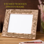 10"x8"愛する祖父母のためのフローラ縁ど レーザー彫刻フレーム