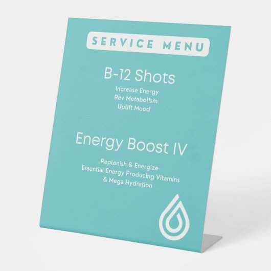 10 x 12卓上看板サービスメニュー 台座サイン (正面)