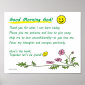 10" x 8"のポスター:"おはよう神様!" ポスター (正面)