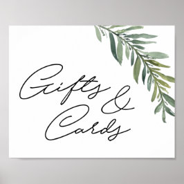 10" x 8"ギフト看板ウォーターカラーリーフ ポスター