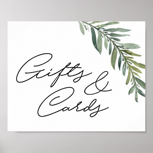 10" x 8"ギフト看板ウォーターカラーリーフ ポスター (正面)