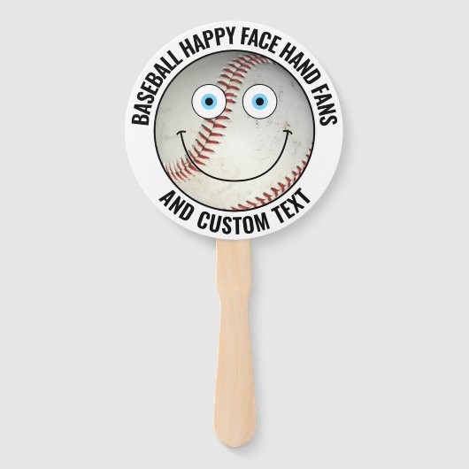 10 x Custom Baseball Party BLUE EYES Happy Face ハンドファン (裏面)