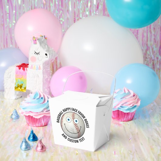 10 x Custom Baseball Party BLUE EYES Happy Face フェイバーボックス (パーティー)