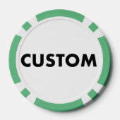 10 x Custom Personalized GREEN Casino, ポーカーチップ (裏面)