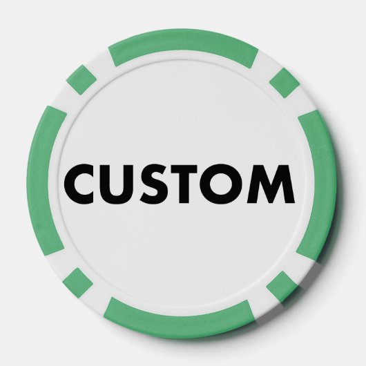 10 x Custom Personalized GREEN Casino, ポーカーチップ (裏面)