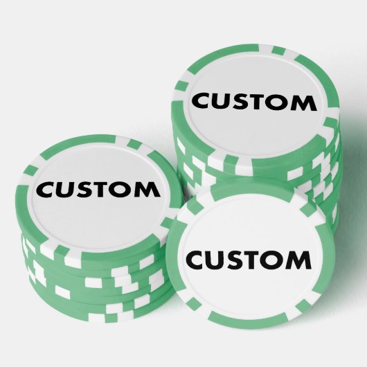 10 x Custom Personalized GREEN Casino, ポーカーチップ (積み重ね)