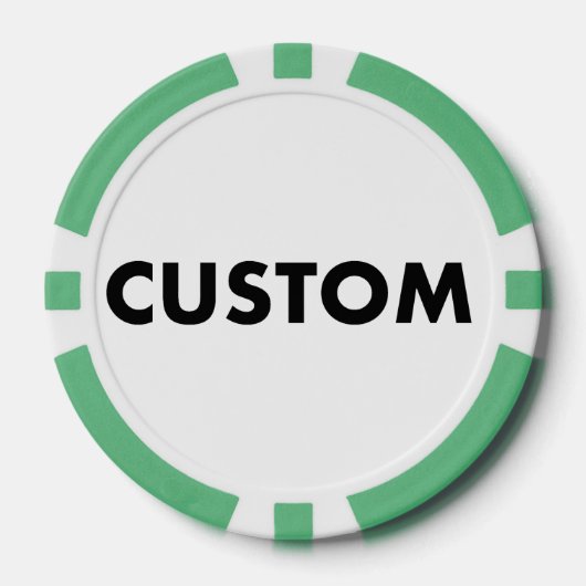 10 x Custom Personalized GREEN Casino, ポーカーチップ (正面)