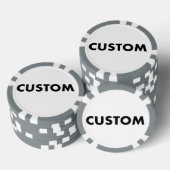 10 x Custom Personalized GREY Casino, ポーカーチップ (積み重ね)