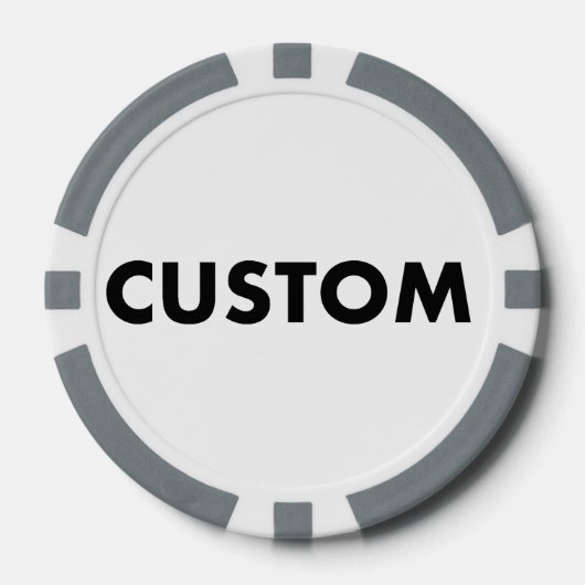 10 x Custom Personalized GREY Casino, ポーカーチップ (正面)