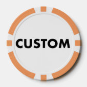 10 x Custom Personalized ORANGE Casino, ポーカーチップ (正面)