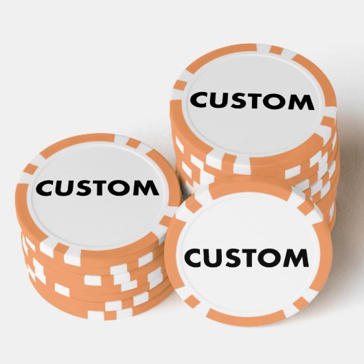 10 x Custom Personalized ORANGE Casino, ポーカーチップ (積み重ね)