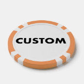 10 x Custom Personalized ORANGE Casino, ポーカーチップ (シングル)