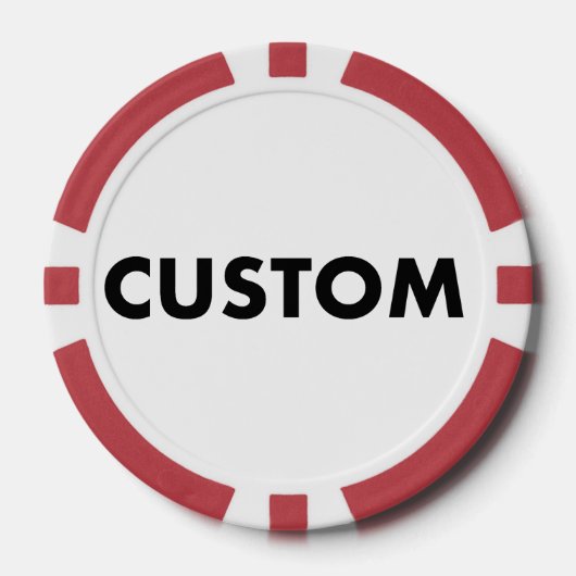 10 x Custom Personalized RED Casino, ポーカーチップ (正面)