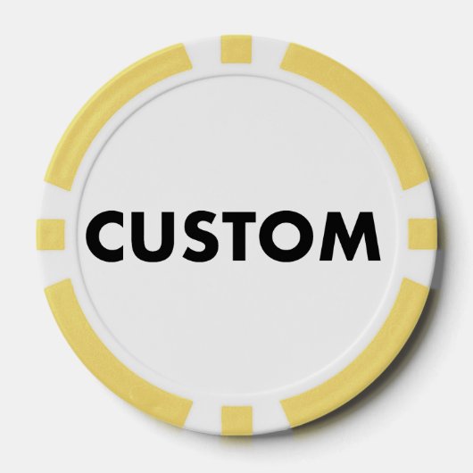 10 x Custom Personalized YELLOW Casino, ポーカーチップ (正面)