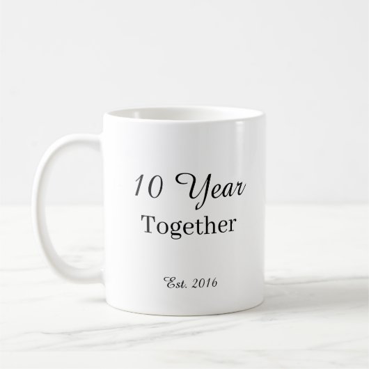 10 Year Anniversary Mug -First Wedding Anniversary コーヒーマグカップ (左)