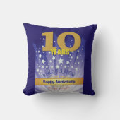 10 Year CUSTOM NAME 12 Step Anniversary Big Number クッション (正面)