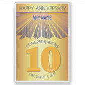 10 Year | Golden Ray 12 Step CUSTOM NAME シール (正面)