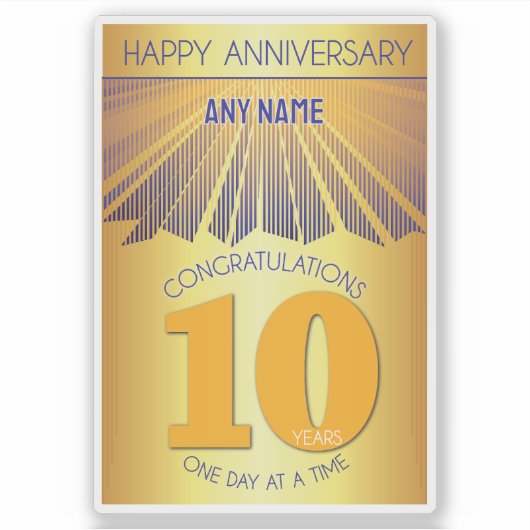 10 Year | Golden Ray 12 Step CUSTOM NAME シール (正面)