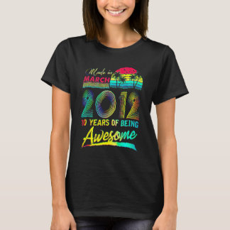10 Year Old Awesome Since March 2012 10th Birthday Tシャツ