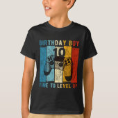 10 Year Old Birthday Boy 10 Time To Level Up 10th Tシャツ (正面)